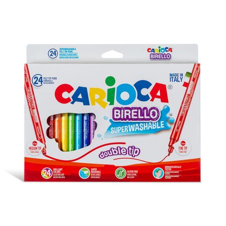 Flomasteri CARIOCA Birello divpusējie, 24 krāsas (200-01240)