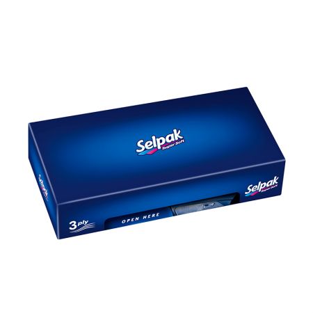 Kosmētiskās salvetes SELPAK Standart, 3 sl., 50 salvetes, baltā krāsā (400-03969)