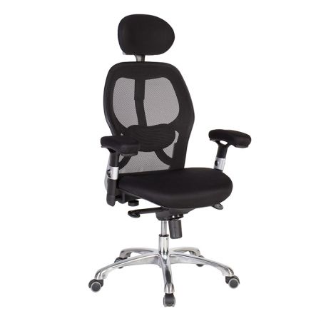 Biroja krēsls Office4You GAIOLA melns audums, hromēts pamats (350-00820)