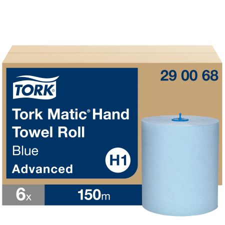 Roku dvieļu rullis TORK Advanced Matic Blue, 2 sl., 612 lapas rullī, 21 cm x 150 m, zilā krāsā (400-03742)