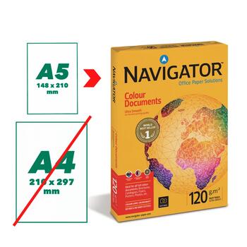 Papīrs NAVIGATOR COLOUR DOCUMENTS A5 120g/m2, 250 loksnes/iepakojumā (100-05858)