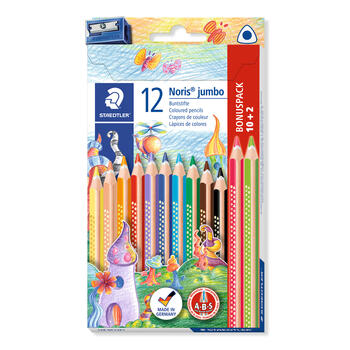 Krāsainie zīmuļi STAEDTLER Noris Jumbo, 12 gab. (200-14619)