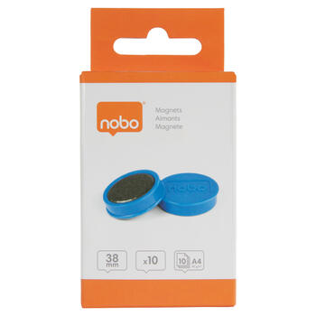 Magnētiskās tāfeles magnēti Nobo 10 paciņās 38mm zili 1.5kg (250-08565)