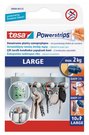 Pašlīmējošas loksnes tesa Powerstrips®, abpusējas, 10 gab (200-13229)