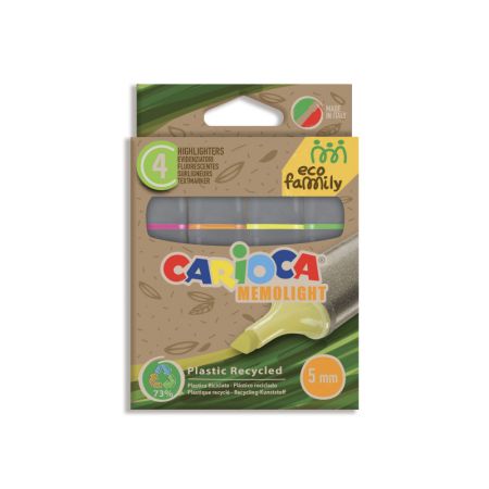 Marķieri CARIOCA ECOFAMILY MEMOLIGHT, 5mm, 4gab (200-13627)