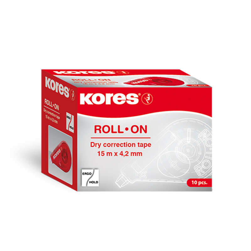 Korekcijas rolleris KORES Roll on Red, 4.2mm x 15m (200-11479)