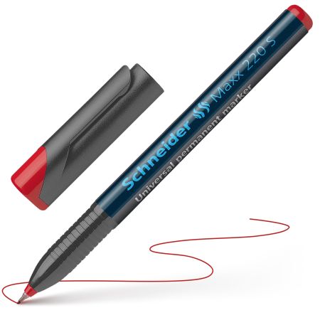 Noturīgais marķieris SCHNEIDER kodoskopa plēvēm OHP Maxx 220S, 0.4mm, sarkans (200-01505)
