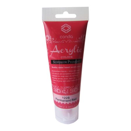Akrila krāsa, 75ml, 1228 intensīvi sarkana (Permanent Red) (550-03420)