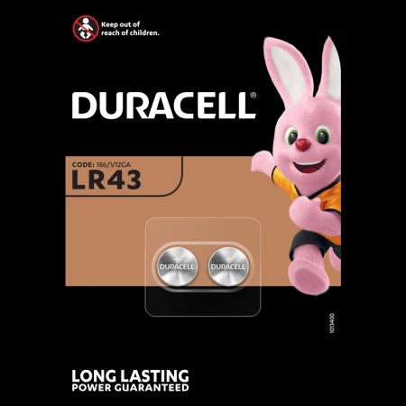 Baterija DURACELL, LR43, 2 gab./ iepak. (250-06966)