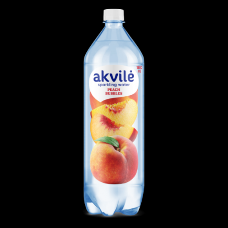 Dzeramais ūdens AKVILE ar persiku aromātu, viegli gāzēts, 1.5L PET (DEP) (450-27363)