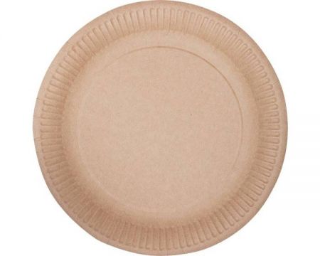 Vienreizlietojamie papīra šķīvji, brūni, D 28 cm, 0.96kg, 40gab (400-08748)