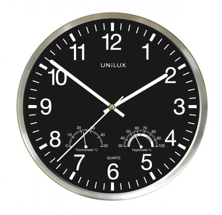 Sienas pulkstenis UNILUX WETTY 30cm ar termometru un higrometru (250-08276)
