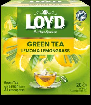 Zaļā tēja LOYD Pyramids ar citronu un citronzāles garšu, 20x1,5 g (450-11647)
