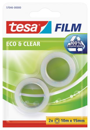 Videi draudzīga pašlīmējošā lente Tesafilm, caurspīdīga, 2 gab. x 10mx15mm (200-13289)