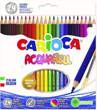 Krāsainie zīmuļi CARIOCA  akvareļu, 24 krāsas (200-13264)