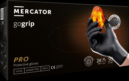 Cimdi nitrila MERCATOR Powergrip, melni, M izm., 50gab (400-10558)
