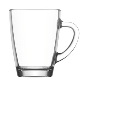 Stikla krūze LAV Vega ar rokturi, H 100mm, D 76mm, 250 ml, 6gab LH-WRS425KH (400-10582)