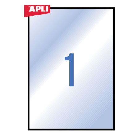 Uzlīmes APLI ar izmēru 210x297mm 20 loksnes/20 uzlīmes caurspīdīgas (100-00466)
