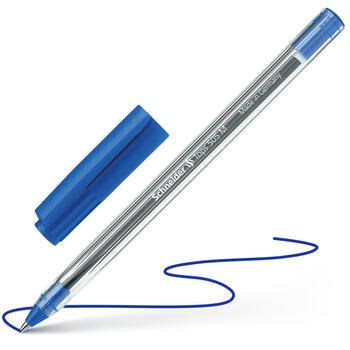 Lodīšu pildspalva SCHNEIDER 505 M 0,5 mm, caurspīdīgs korpuss, zila tinte (200-00491)