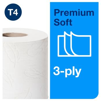 Tualetes papīrs TORK Premium Extra Soft T4, 3 sl., 248 lapiņas rullī, 9.9 cm x 34.72 m, baltā krāsā, 6 gab./iepak. (400-03678)