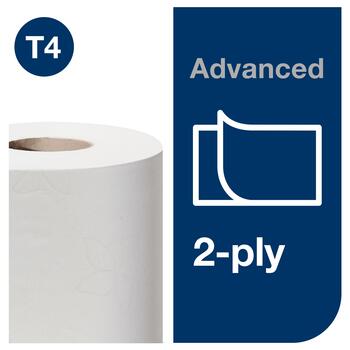 Tualetes papīrs TORK Advanced T4, 2 sl., 496 lapiņas rullī, 9.9 cm x 69.4 m, baltā krāsā, 4 gab./iepak. (400-03682)