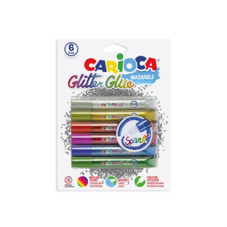 Dekoratīva līme ar spīdumiem CARIOCA 10.5ml, 6 krāsas (200-01953)
