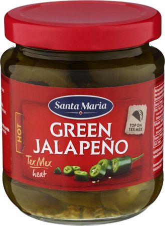 Pipari zaļie Halapenjo šķēlītēs 215g, Santa Maria (450-08194)