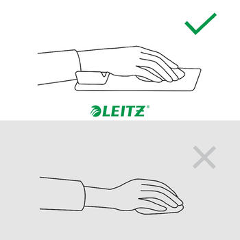 Peles paliktnis Leitz Ergo ar regulējamu plaukstas balstu, tumši pelēks (250-08618)