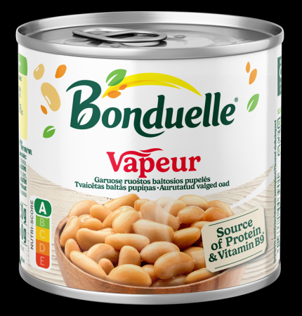 Baltās pupiņas tvaicētas "Vapeur" Bonduelle, 367g (450-08130)
