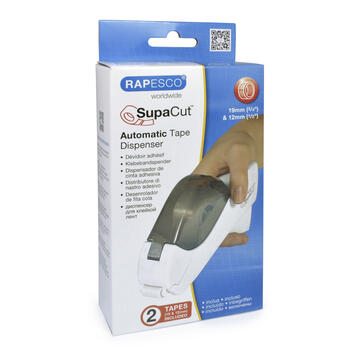 Rapesco SupaCut™ automātiskais lentes dozators ar 2 lentes ruļļiem, balts (200-15819)