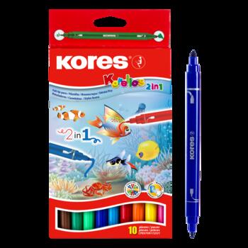 Flomasteri KORES Korellos, divi vienā, 10 gb (200-07596)