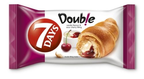 7DAYS Double kruasāns ar vaniļas un ķiršu pildījumu 60g (450-13259)