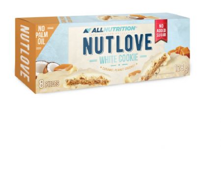 Kokosriekstu cepumi NUT LOVE ALLNUTRITION ar karameli un zemesriekstiem, pārklāti ar piena glazūru, (450-27313)