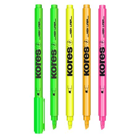 Teksta marķieris KORES HIGH LINER FINE 4 krāsu komplekts (200-07756)