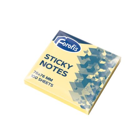 Piezīmju līmlapiņas FOROFIS 76*76mm 100lp., dzeltena krāsa (100-10772)