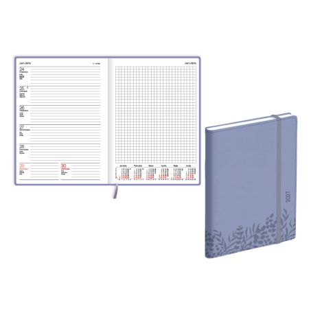 Plānotājs 2027.gadam EKO Quadro soft, A5, nedēļa, mākslīgā āda, gaiši zils (100-11770)