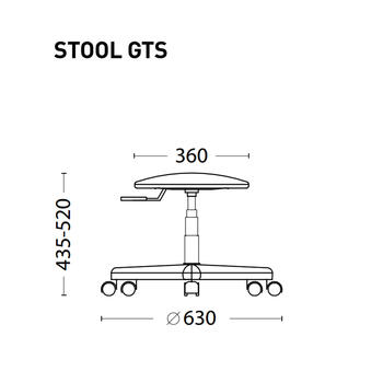 Krēsls NOWY STYL STOOL GTS melnas ādas imitācija V-14 (350-00683)