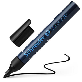 Noturīgais marķieris SCHNEIDER Maxx 230 konisks, 1-3 mm, melns (200-01446)