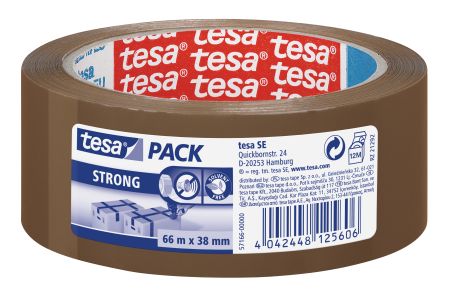 Iepakošanas līmlente tesapack® strong, brūna, 66mx38mm (200-13401)