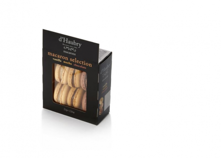 Cepumi D'HAUBRY Macaroons, vaniļas, šokolādes un mokas aromāts, 72g (450-27328)