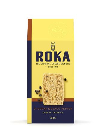 Siera cepumi ROKA Cheddar ar sieru un melnajiem pipariem, 70g (450-23508)