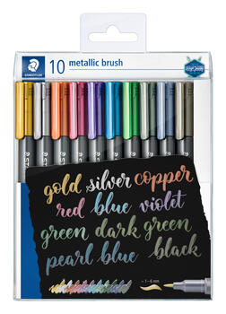Teksta marķieri STAEDTLER Metallic Brush, 10 gab (200-13959)