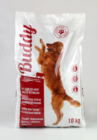 Sausā barība pieaugušiem suņiem BUDDY, liellops, 10kg (450-24989)