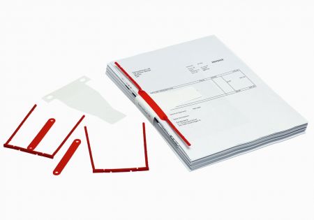 Dokumentu saspiedējs F-Binder BANTEX, (7*11cm), 100 gab./iepak.., sarkana (150-03717)