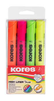 HIGH LINER PLUS, komplekts, jauktas krāsas, plastmasas korpusā - 4 gab. (dzeltens, rozā, oranžs) (200-14165)