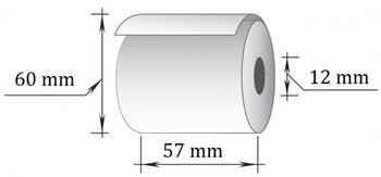 Kases lente TECHNOINFORM ar izmēru 57mmx43m (max. diam. 60mm) termo, 10 gab/iepakojumā (100-07976)
