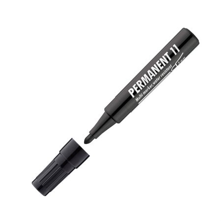Noturīgais marķieris ICO 11 konisks 1-3 mm, melns (plastmasas korpuss) (200-01353)