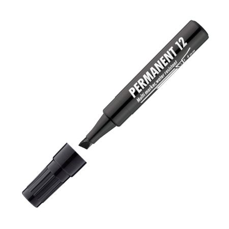 Noturīgais marķieris ICO 12 slīps, 1-4 mm, melns (200-01355)
