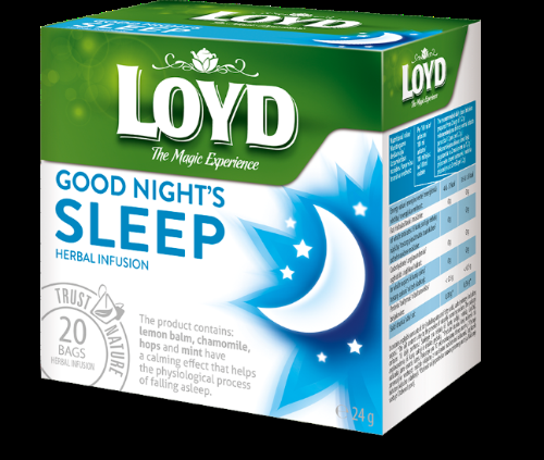 Zaļā tēja LOYD Pyramids Good Night Sleep, 20x1,2 g (450-11649)