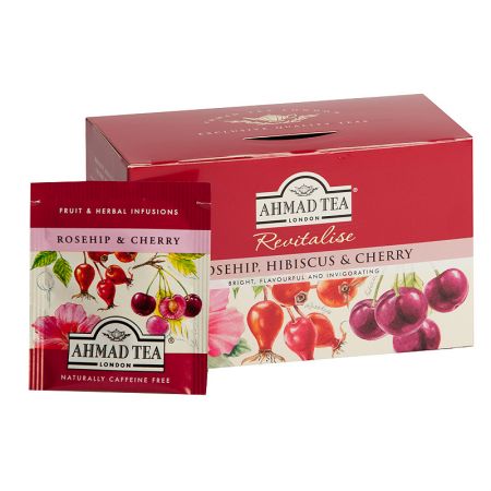 Tēja AHMAD Alu ROSEHIP & CHERRY, 20 maisiņi x 2 g paciņā (450-00115)